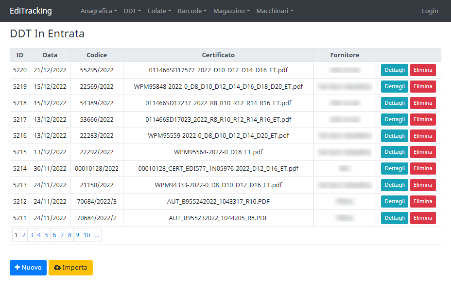 Gestione DDT con importazione automatica